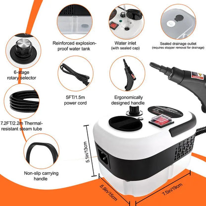 💨 50 % RABATT NU! 🧹 Handhållen ångrengöringsmaskin för flera ändamål – 2500W högtemperaturånga, 6 nivåer & ergonomisk sprutpistol – perfekt för hem, kontor och bil 🏠