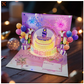 🔥Beste gave 49% RABATT🎁Fyrverkeri pop-up kake med lys og musikk, bursdagskort gave