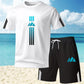 🔥Tvådelat set med sommar-T-shirt och shorts för män
