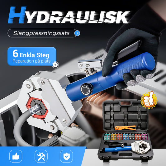 Hydraulisk A/C-slangpressningssats – Handhållet pressverktygssats med snäppbara matriser för reparation av luftkonditioneringsslangar
