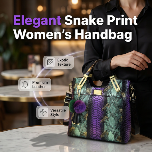🏆SISTA DAGEN 50% RABATT🔥Elegant Ormskinn PU-läder Toteväska-prisvärda lyxväskor