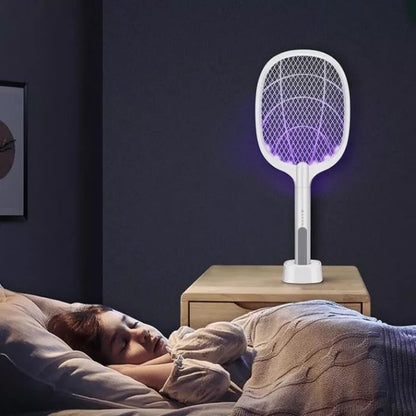 🌙 2-i-1 insektslampa & flugsmälla – elektrisk, UV-ljuslock & laddningsbar, fångar mygg & flugor medan du sover, tyst & effektiv 😴