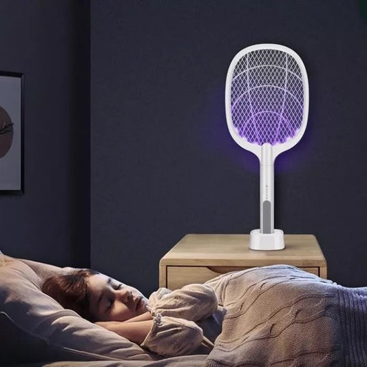 🌙 2-i-1 insektslampa & flugsmälla – elektrisk, UV-ljuslock & laddningsbar, fångar mygg & flugor medan du sover, tyst & effektiv 😴
