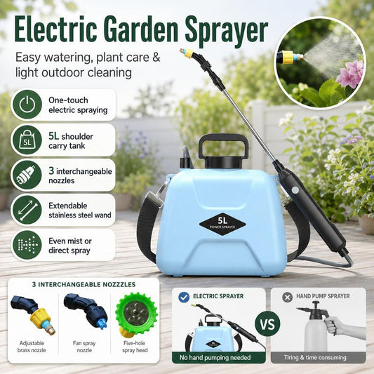🌱🔋 Uppladdningsbar Elektrisk Trädgårdsspruta – 3h sprutning, teleskopstav. 50% RABATT! 🔥