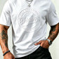 👕🔥 Herr-T-shirt – strukturerat tryck, ren bomull, ledig passform. 50% RABATT!