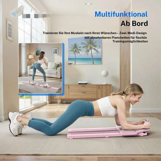 Multifunktionell träningsbänk för magmusklerna, hopfällbar Pilates-Reformer med knä Timer & motståndsband för hemmet Träning av magmuskler, rygg, axlar och ben