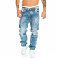 Kreativa stretchjeans för män, minimalistisk stil som passar perfekt till sommaren, i emostil