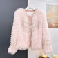 🔥【Senaste stilen från Paris modevecka】Dam knapp pärla frans fluffig kort coat