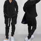 💥GRATIS FRAKT 💥 Tvådelat set för män med löst sittande sweatshirt med V-ringning och joggingbyxor
