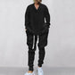 💥GRATIS FRAKT 💥 Tvådelat set för män med löst sittande sweatshirt med V-ringning och joggingbyxor
