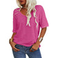 ✨👕Enfärgad V-ringad T-shirt för dam