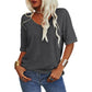 ✨👕Enfärgad V-ringad T-shirt för dam