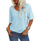 ✨👕Enfärgad V-ringad T-shirt för dam