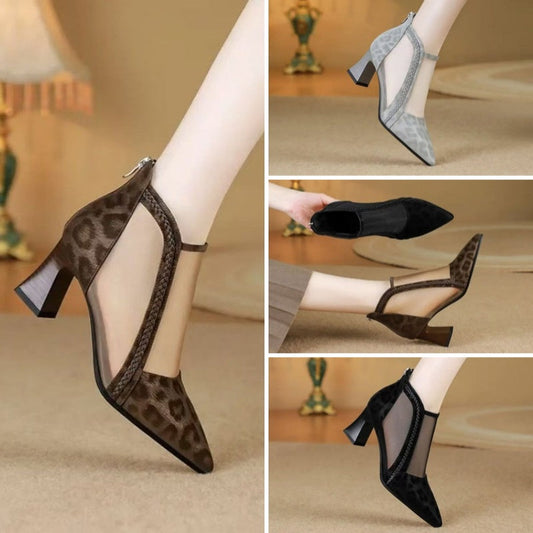 Women's Sexy Mesh Pointed Toe High Heels