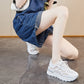 Women's Fashion Mesh Hollow Lace-up Sneakers