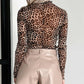 Leopard Mesh Long Sleeve Top