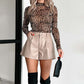 Leopard Mesh Long Sleeve Top