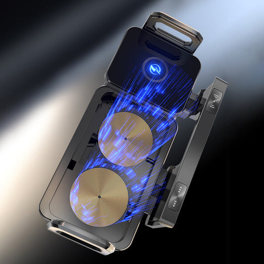 Biltelefonhållare med dubbla spolar för trådlös laddning