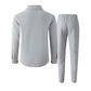 🧥 50% RABATT 👖 | Herr Våffelmönster Set – Jacka & Byxor med Knappar