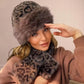 Leopard-Print Plush Hat & Scarf 2-Piece Set