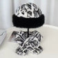 Leopard-Print Plush Hat & Scarf 2-Piece Set
