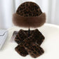 Leopard-Print Plush Hat & Scarf 2-Piece Set