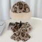 Leopard-Print Plush Hat & Scarf 2-Piece Set