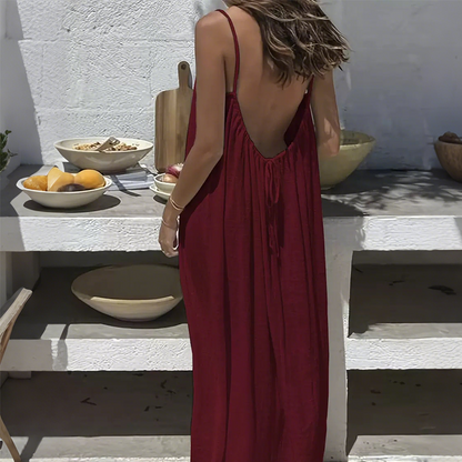 ✨ TREND 2026 👗 HALVA PRISET 🌸 Justerbar rygglös maxiklänning – feminin passform & effortless sommarstil 💫