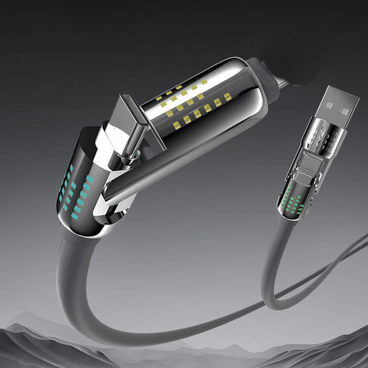 🔌📎 50% RABATT! 4-i-1 snabbladdningsdatakabel med andningsljus – 240W, kompatibel med iPhone & Android, silikon + LED-statusindikator ⚡✨