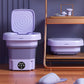 🧹✨ Mini Hopfällbar Tvättmaskin – 8 L kapacitet, 3 hastigheter, tvätt + centrifugering – utrymmesbesparande & portabel. 🏠