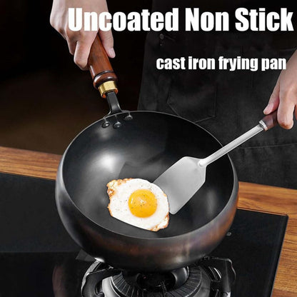 🍳 50 % RABATT! 🔥 Gjutjärnswok – Med lock för stekning & matlagning ✨