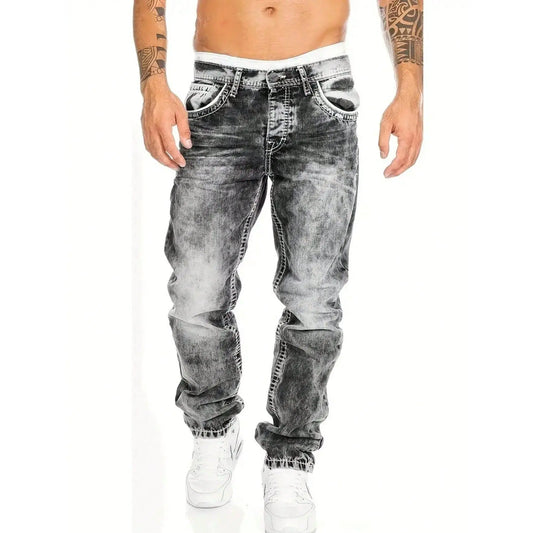 Kreativa stretchjeans för män, minimalistisk stil som passar perfekt till sommaren, i emostil