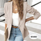 🛒Tidsbegränsat – 50% RABATT!🎀 Elegant mjuk enfärgad jacka med knappar och uppknäppning|Kvalitetssäkring