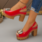 👡 60% RABATT! ✨ Elegant Peep-Toe Spänne Hälade Sandaler – Stilren Design, Bekväm Klack & Perfekt För Speciella Tillfällen 🌸