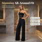 🖤 50% RABATT NU! 💃 Enaxlad Jumpsuit med Mesh-midja & Vida Ben✨