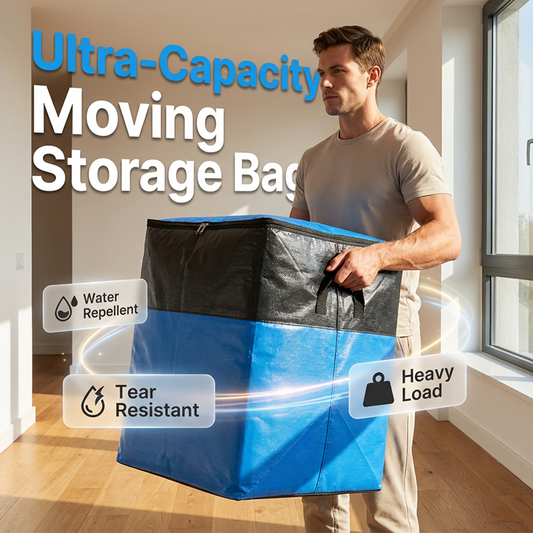 🏠 50% RABATT NU!📦 Hopfällbar Förvarings- & Flyttväska – Tålig PE & Vattenresistent – Extra Stor Kapacitet Resväska 💪