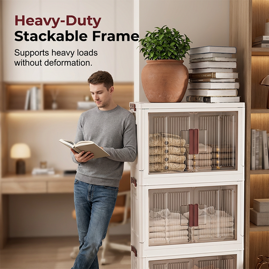 🏠Stor hopfällbar förvaringslåda med lock – hopfällbar, tålig och perfekt för kläder, leksaker och filtar