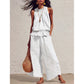 👗 50% RABATT NU! 🌺 Kvinnors 2-delat ärmlöst set – Smockad halsringning topp & vida byxor – Luftig semesterstil, mjuk & andningsbar – perfekt för varma sommardagar ✨