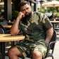 👕 50% RABATT NU!🔥 Herr Camouflage Set – T-shirt & Shorts – Andningsbar & Avslappnad Outfit 🌿