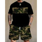 👕 50% RABATT NU!🔥 Herr Camouflage Set – T-shirt & Shorts – Andningsbar & Avslappnad Outfit 🌿