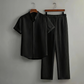 👔 BEGRÄNSAD TID – 50 % RABATT! ✨ Herr texturerat set – skjorta & matchande byxor, andningsbart tyg & perfekt för jobb, fest & resa 💼