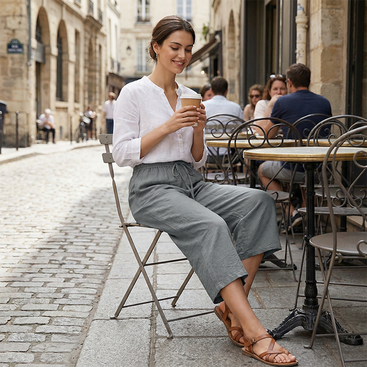 👖 50% RABATT NU!☁️ Dam Capri Byxor – Resår midja & Andningsbar – Casual Sommar Essential ✨
