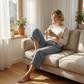 👖 50% RABATT NU!☁️ Dam Capri Byxor – Resår midja & Andningsbar – Casual Sommar Essential ✨