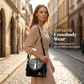 👜 BEGRÄNSAD TID 50 % RABATT! ✨ Glansig damhandväska med krokodilmönster – stilren struktur, gulddetaljer, rymlig & elegant 💼