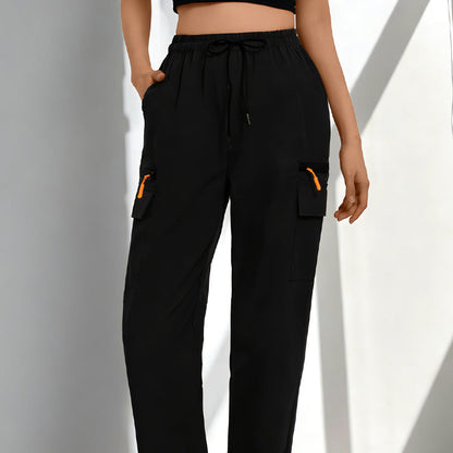 👖 50% RABATT! ⏰ Cargo-byxor för dam med dragsko & fickor – justerbar midja & gott om förvaring – Bekväma & praktiska – perfekta för resor, friluftsliv eller vardagen 🧭