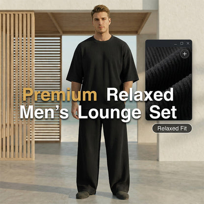 👕50% RABATT på utvalda produkter🎉👖 Avslappnat ribbad lounge-set för män
