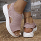 🔥60% RABATT NU!👡🌬️ Bekväma plattformssandaler i stickat med halkskydd