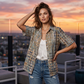 👚 50 % RABATT JUST NU! ✨ Sommarblus med krage för dam – abstrakt mönster, ledig passform och luftig – lätt, andas bra och perfekt för varma dagar eller en avslappnad kontorslook 🍃