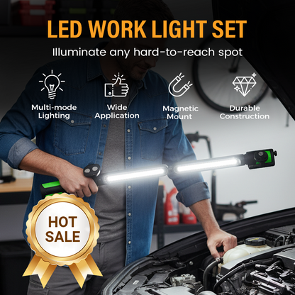 🔦 50% RABATT NU!🔋 Magnetisk & Uppladdningsbar LED Arbetslampa Set – 2-i-1 & Hands-Free – DIY Essential 🛠️