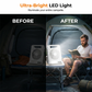 ⏰【Limiterad 50 % rabatt+🚚 Fri frakt】Dubbeldriven utomhusfläkt med solpanel & ljus 🌞 Ladda med solen eller USB – svalka & belysning i ett ⚡